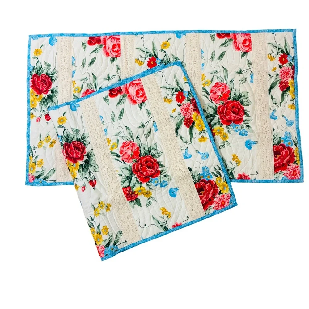 The Pioneer Woman Sweet Rose Quilted Sham Set King Size 2pc NEW Cottagecore